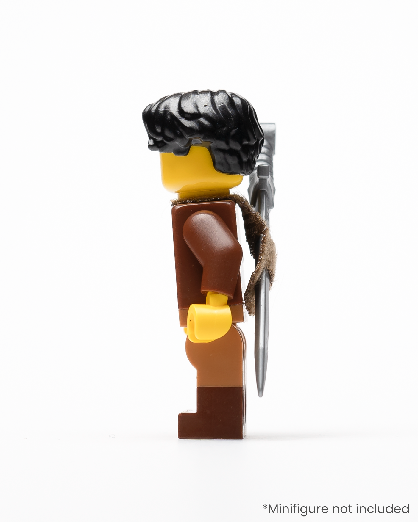 Profile of a LEGO minifigure wearing a sword in a sheath on its back