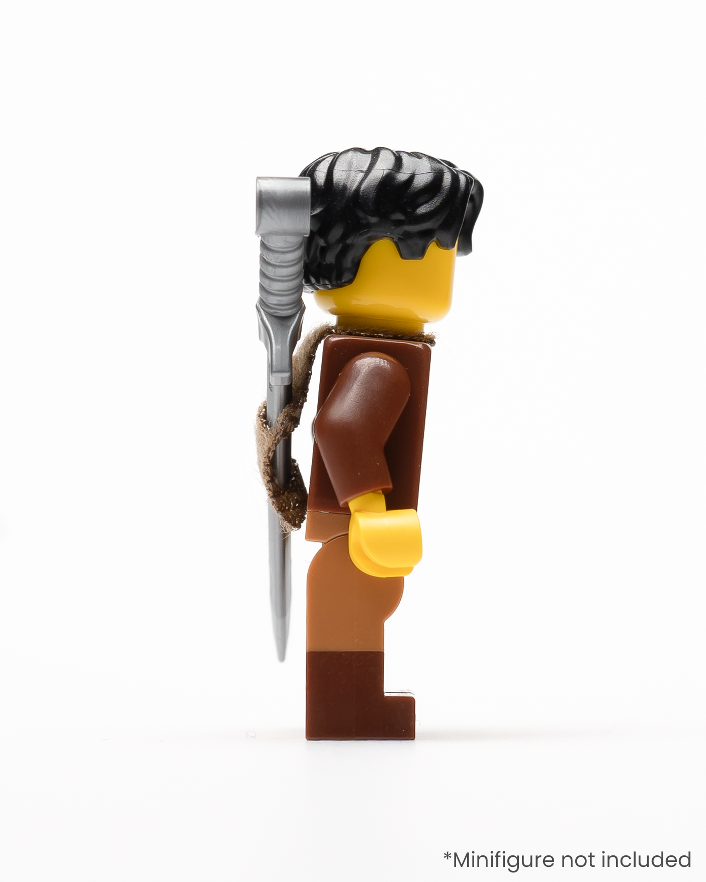 Profile of a LEGO minifigure wearing a sword in a sheath on its back