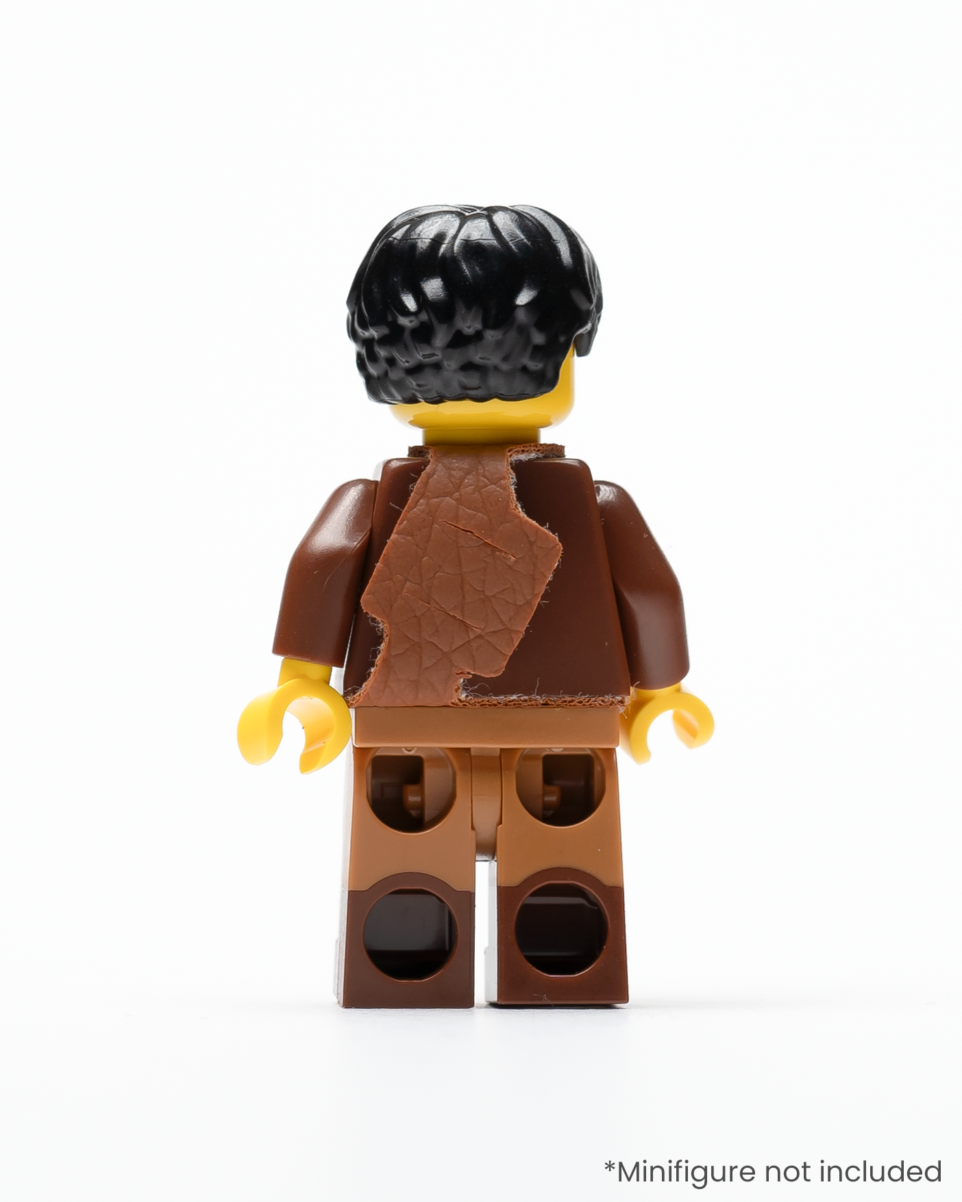 A LEGO minifigure wearing a sheath on its back