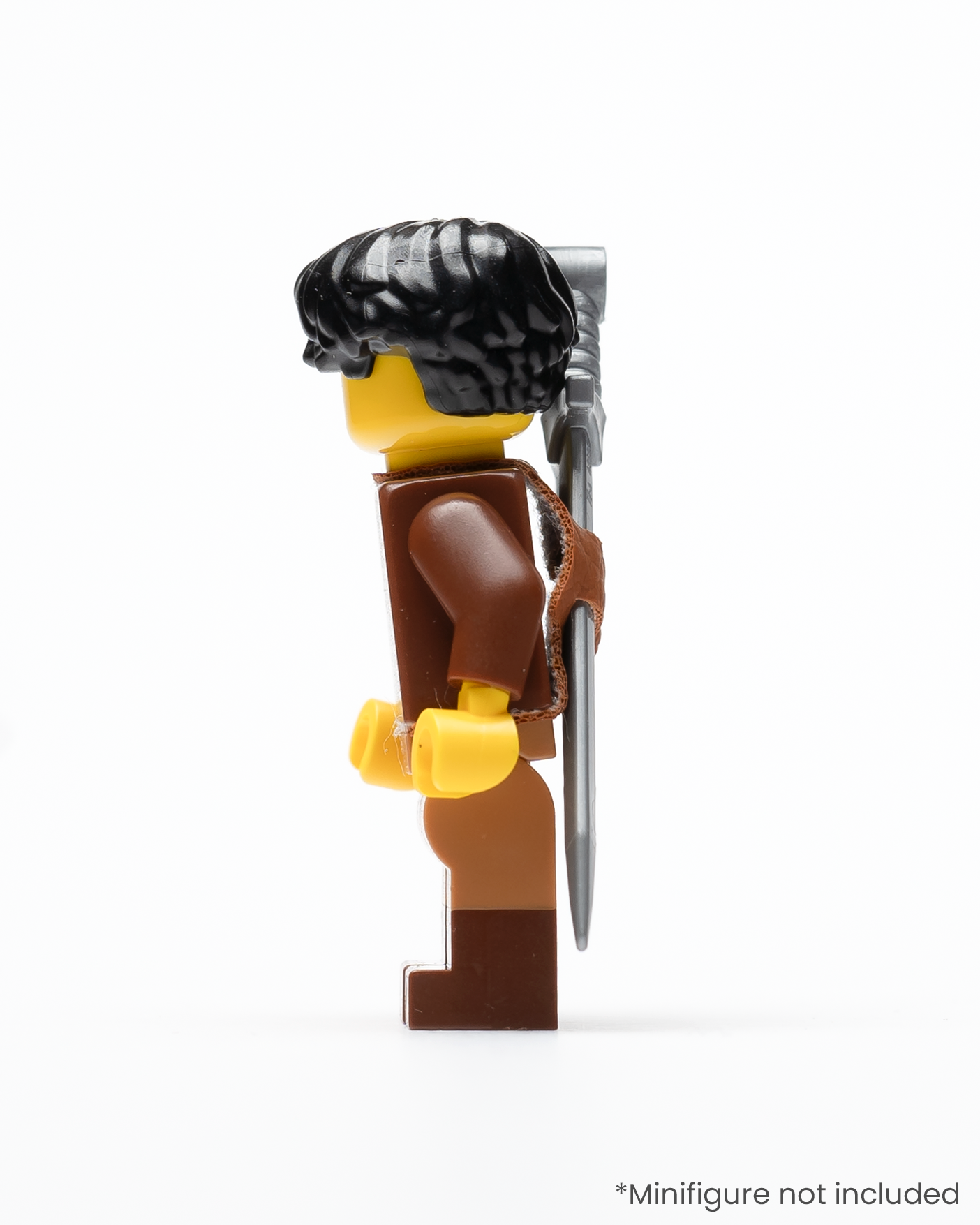 Profile of a LEGO minifigure wearing a sword in a sheath on its back