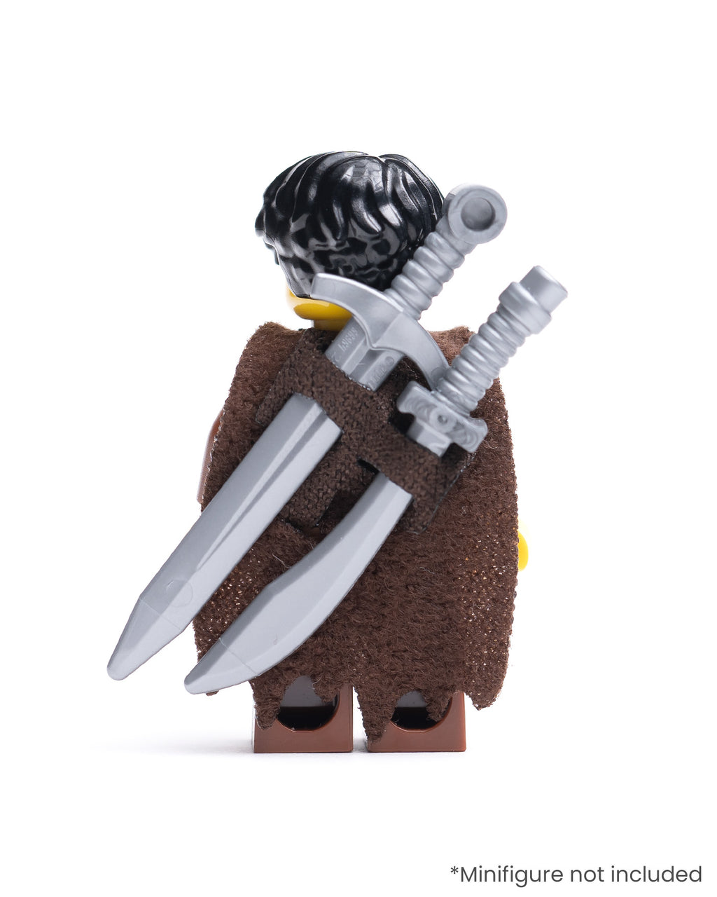 Modular Tattered Fur Cape with Double Sword Sheath