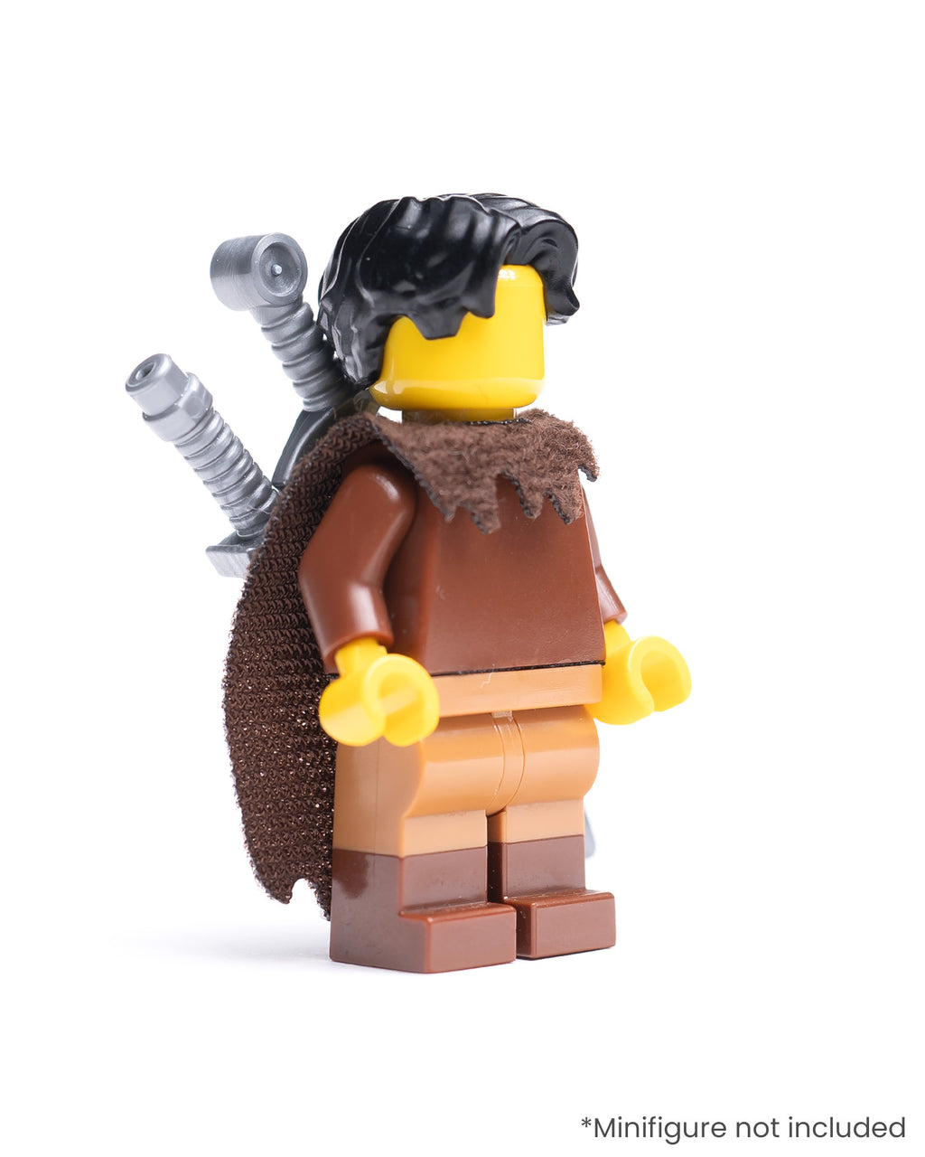 Modular Tattered Fur Cape with Double Sword Sheath