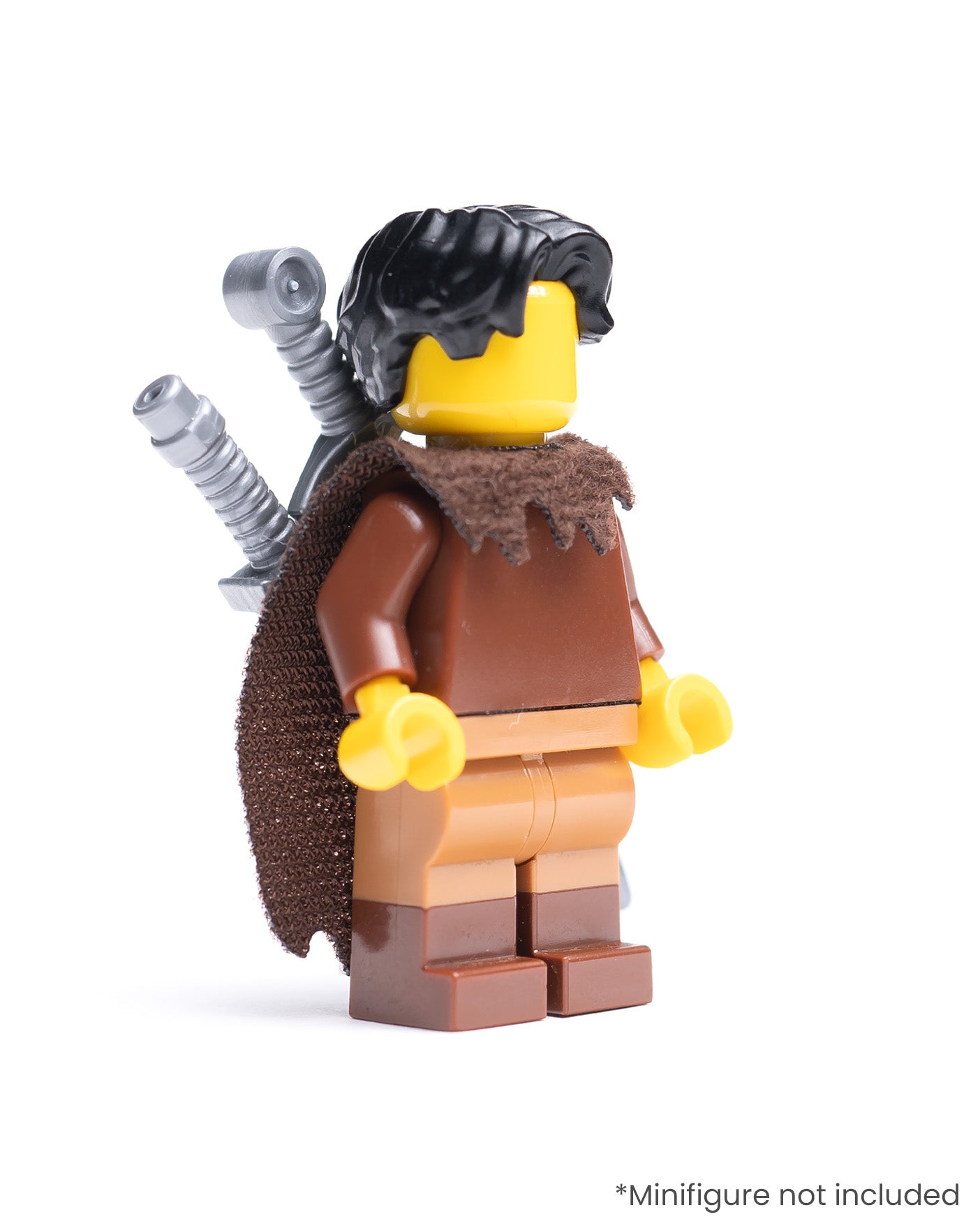 Modular Tattered Fur Cape with Double Sword Sheath