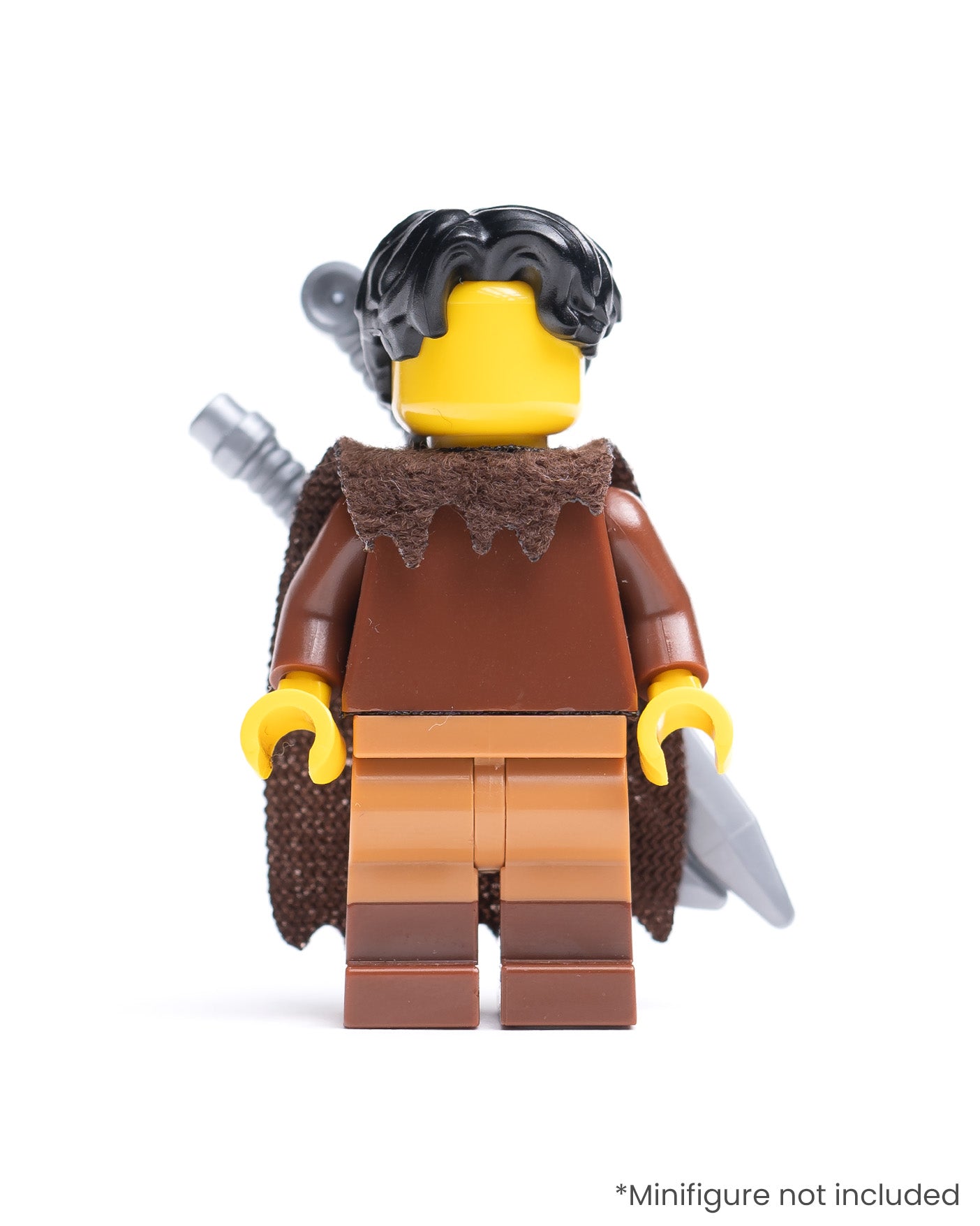 Modular Tattered Fur Cape with Double Sword Sheath