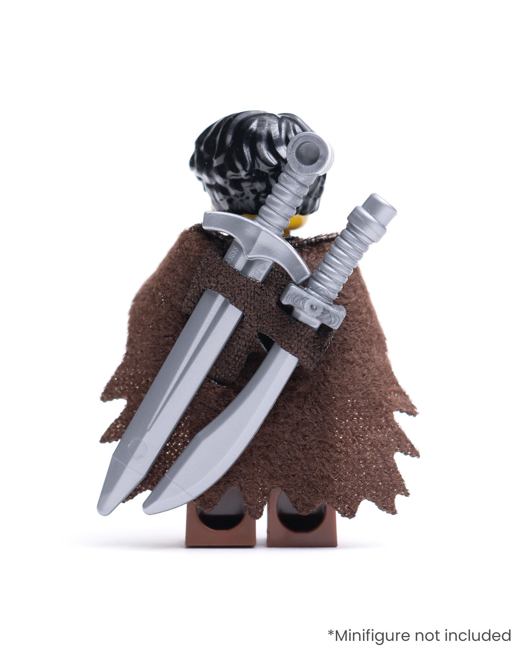 Modular Tattered Fur Cloak with Double Sword Sheath