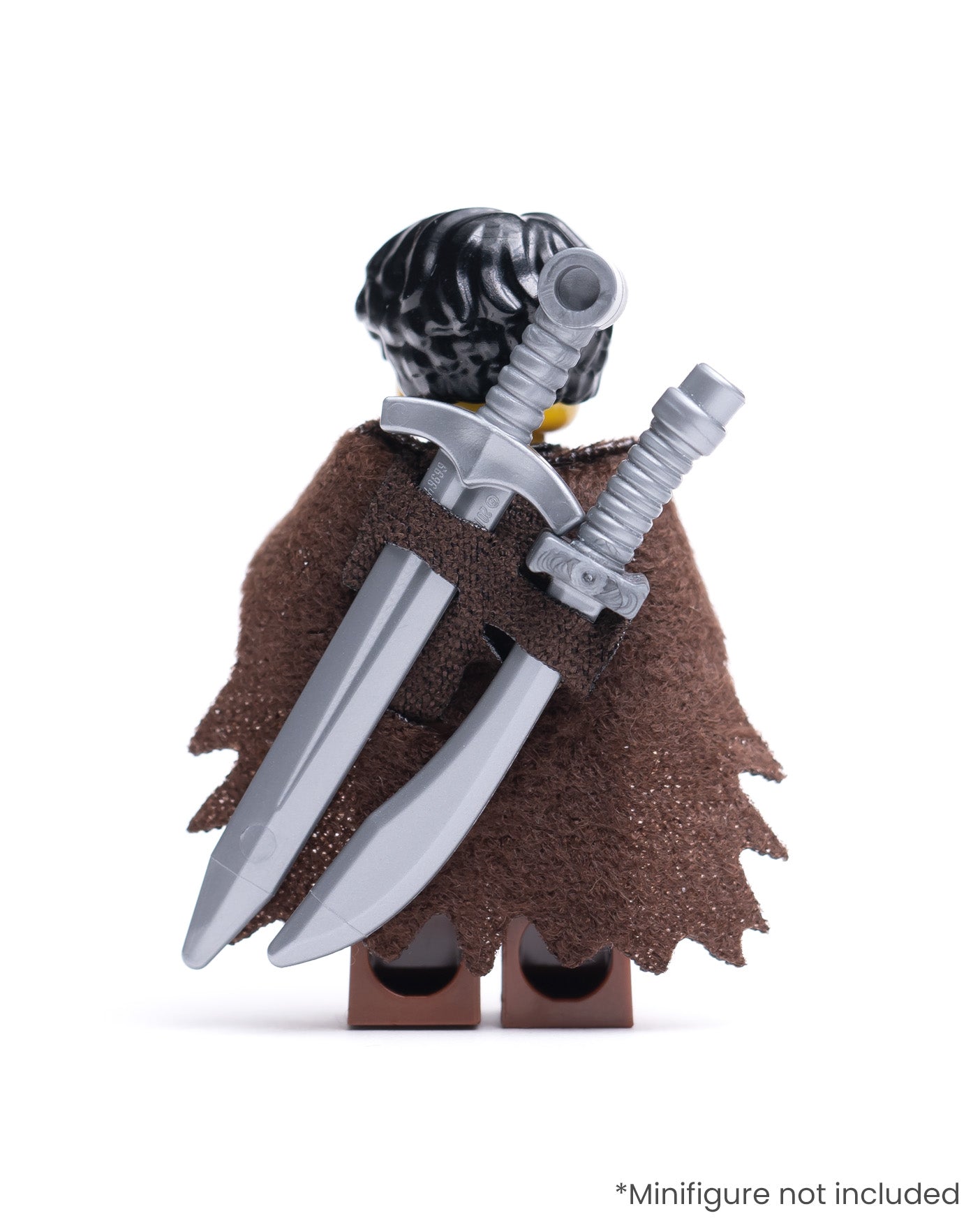 Modular Tattered Fur Cloak with Double Sword Sheath