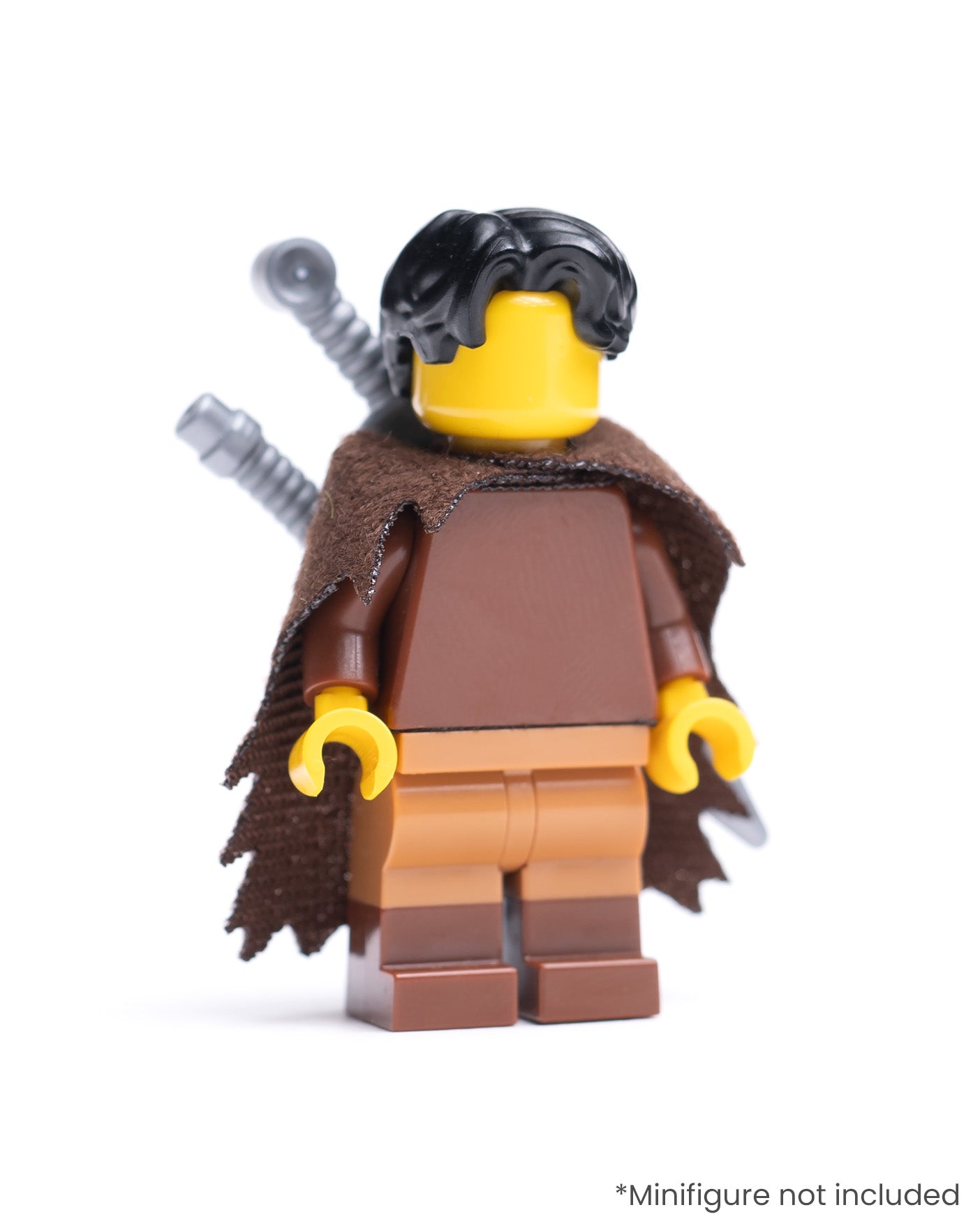 Modular Tattered Fur Cloak with Double Sword Sheath